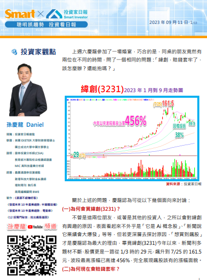 緯創(3231)賠錢套牢了!該怎麼辦？