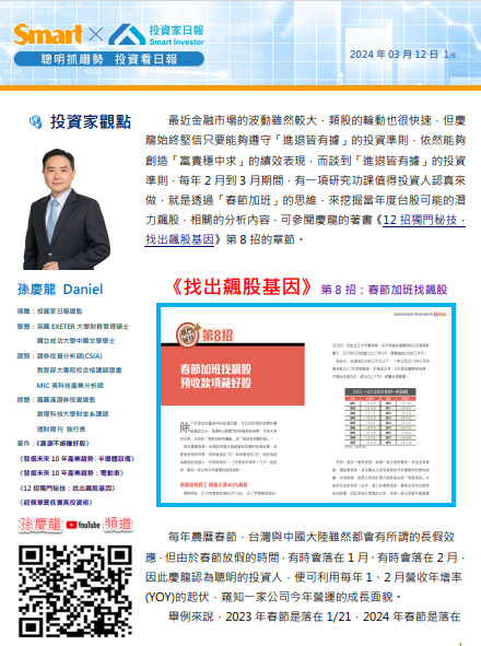 春節加班找飆股：就這幾檔，錯過再等一年
